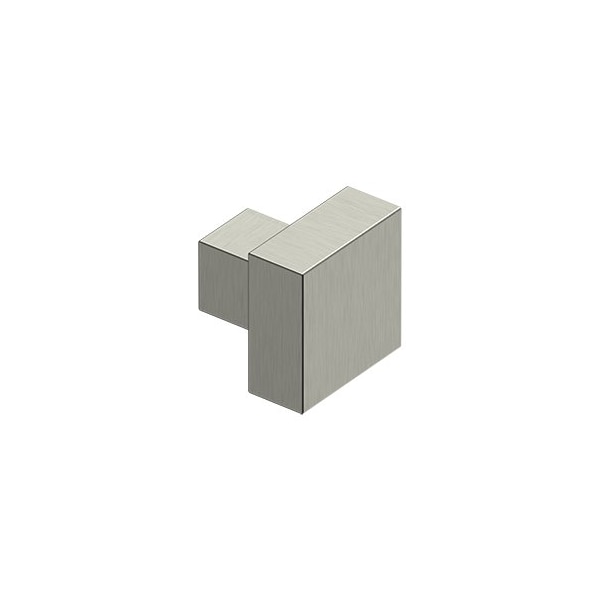 MODERN SQUARE KNOB, 1-1/4 x 1-1/4, SOLID BRASS in Brushed Nickel